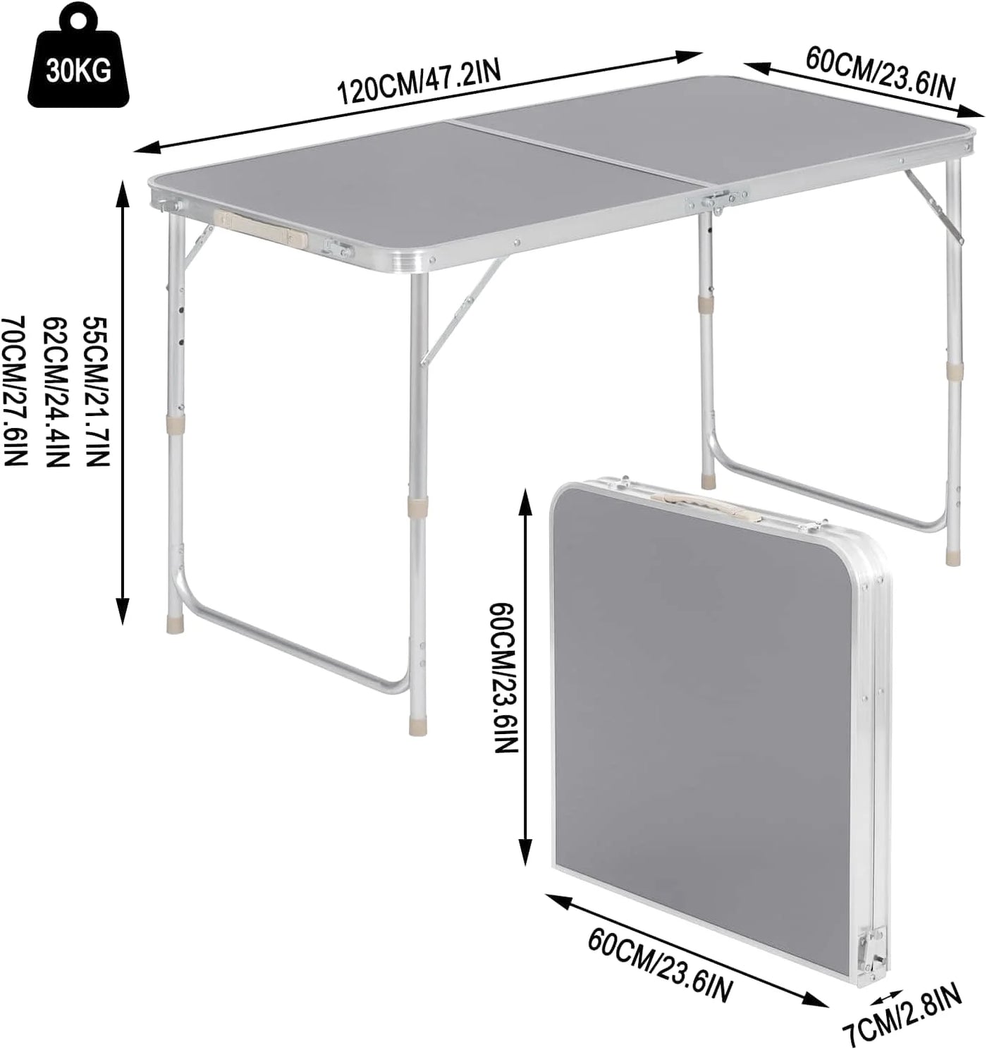 table de jardin pliante aluminium