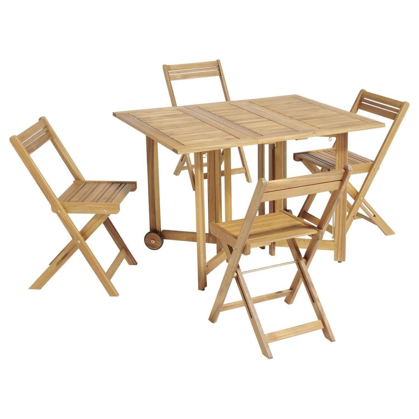 table et chaises pliantes en bois design