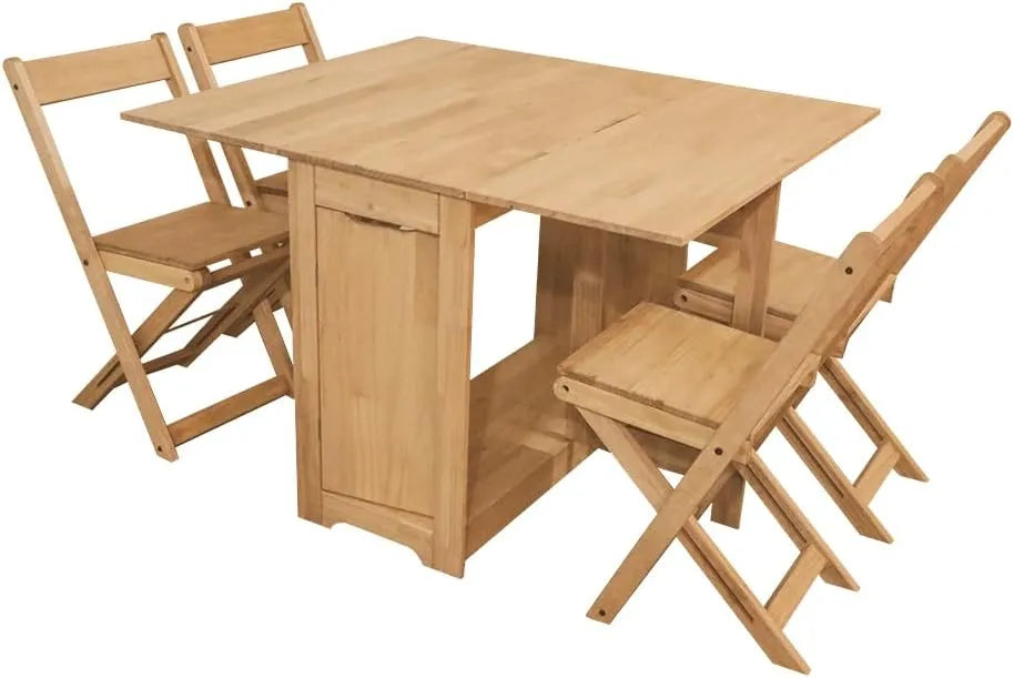 Table et chaises pliantes en bois