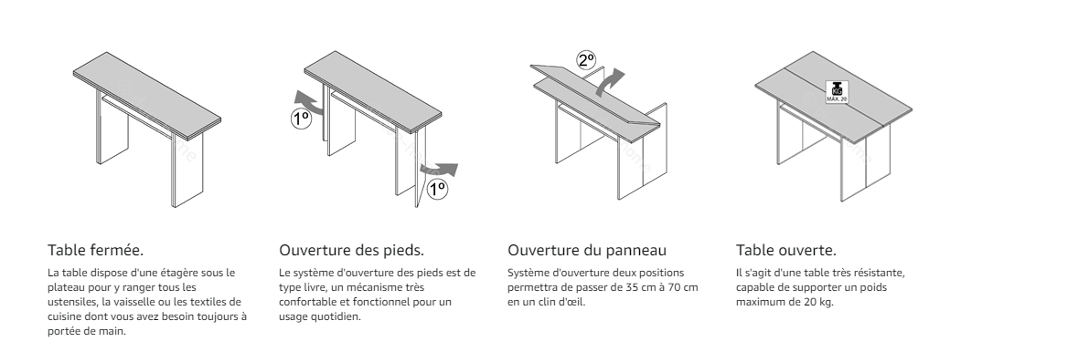 Table d'appoint pliante élégante