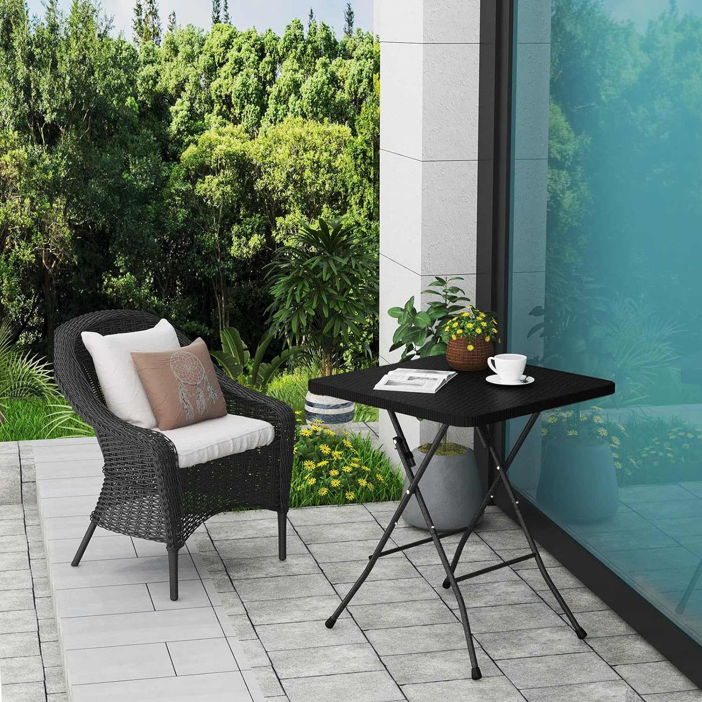 table pliable pour petit espace balcon